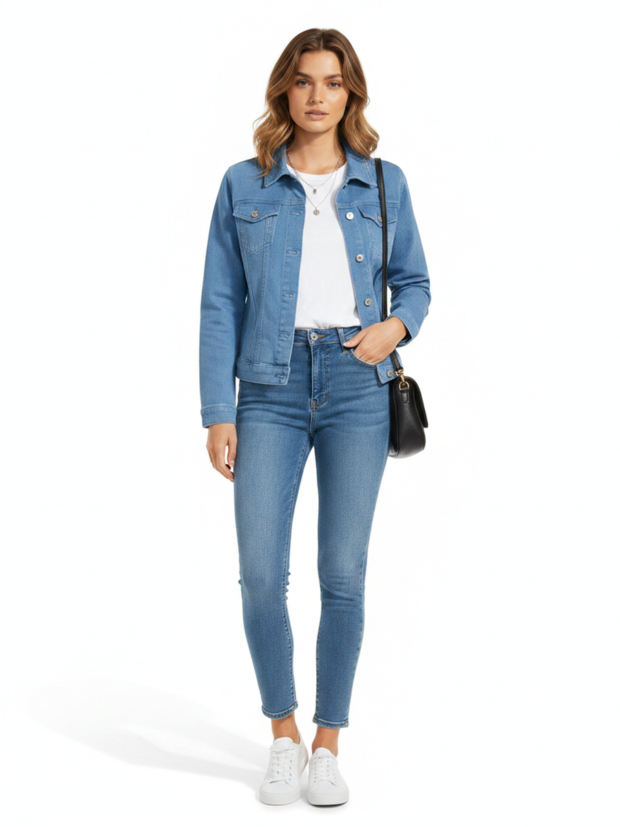 The Denim Jacket in Sky blue