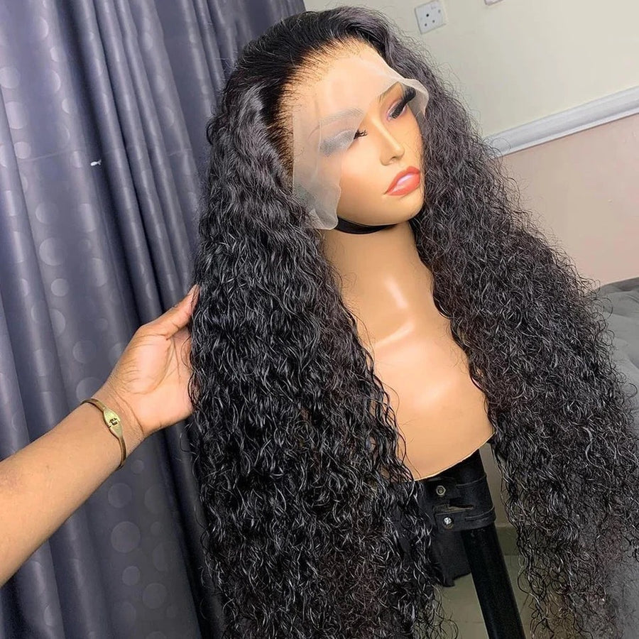 Lace Front Curly Human Hair Blend Wig
