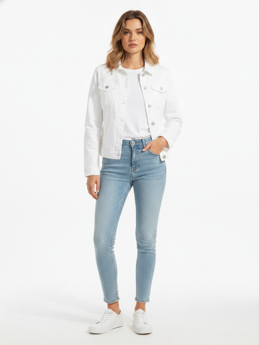 The Denim Jacket in White