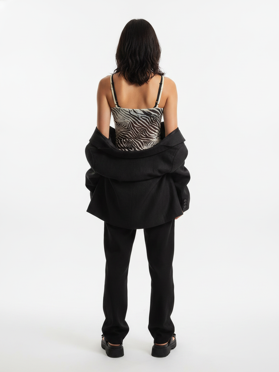 on model, back