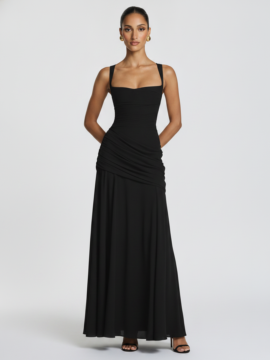 The Flared Midi in Black