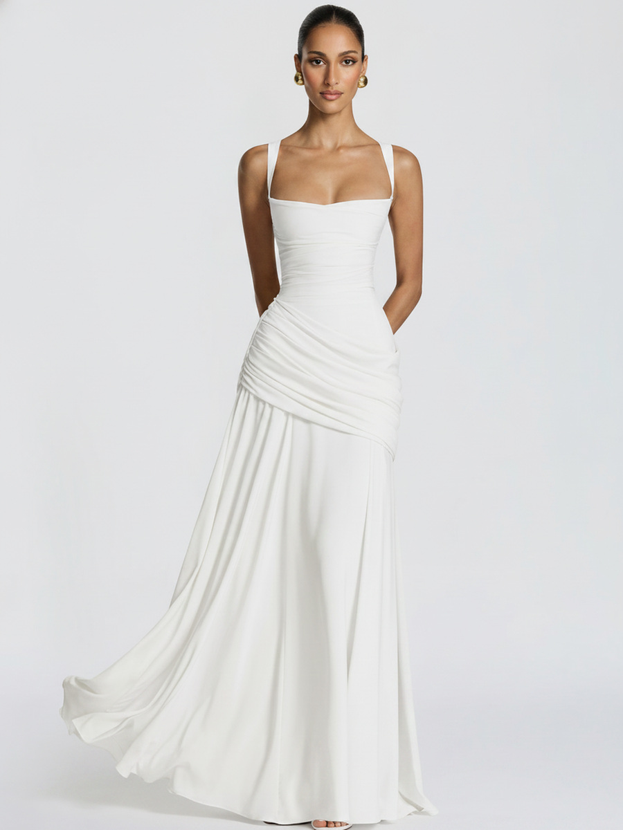 The Flared Midi in White