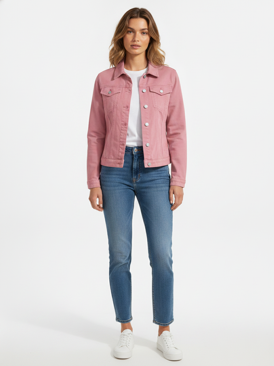 The Denim Jacket in Pink