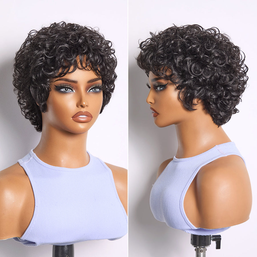 Curly Wig Side View