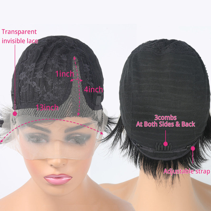 Short Curly Pixie Cut Human Hair Wig