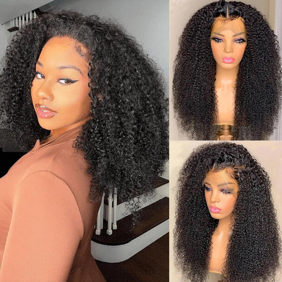 Kinky Curly Human Hair Lace Front Wig