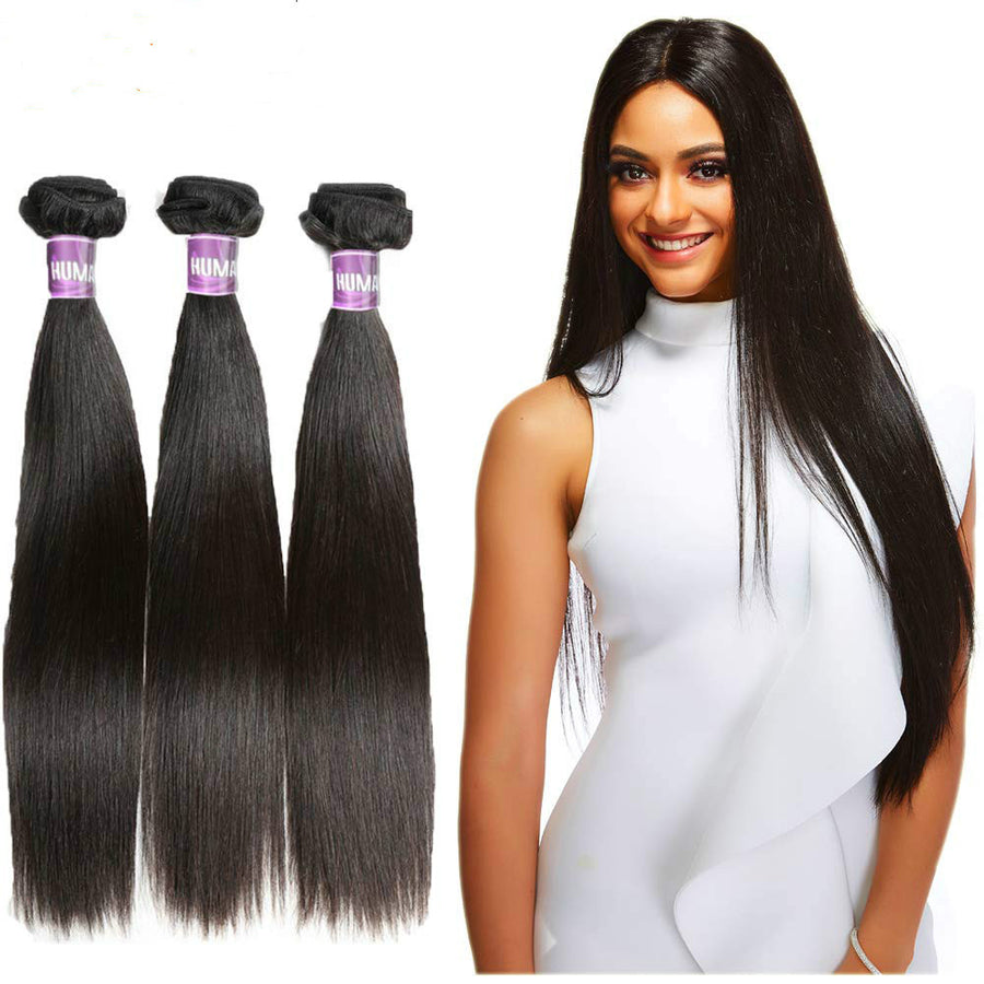Real Human Hair Straight Wig Bundles