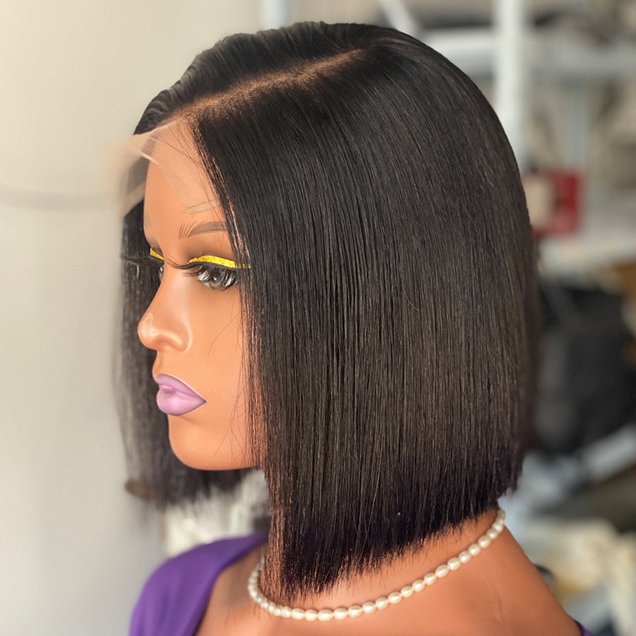 5x5 Bone Straight Human Hair Wig