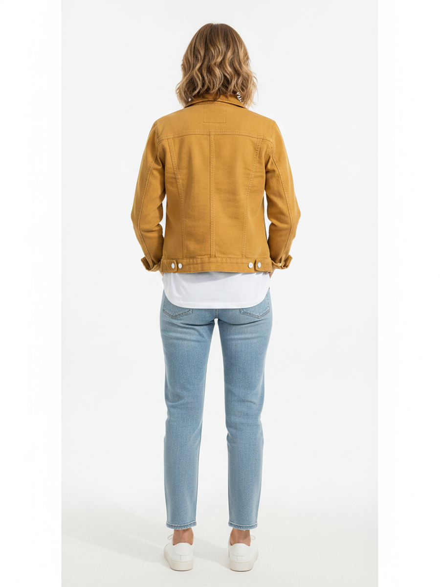 The Denim Jacket on model, back
