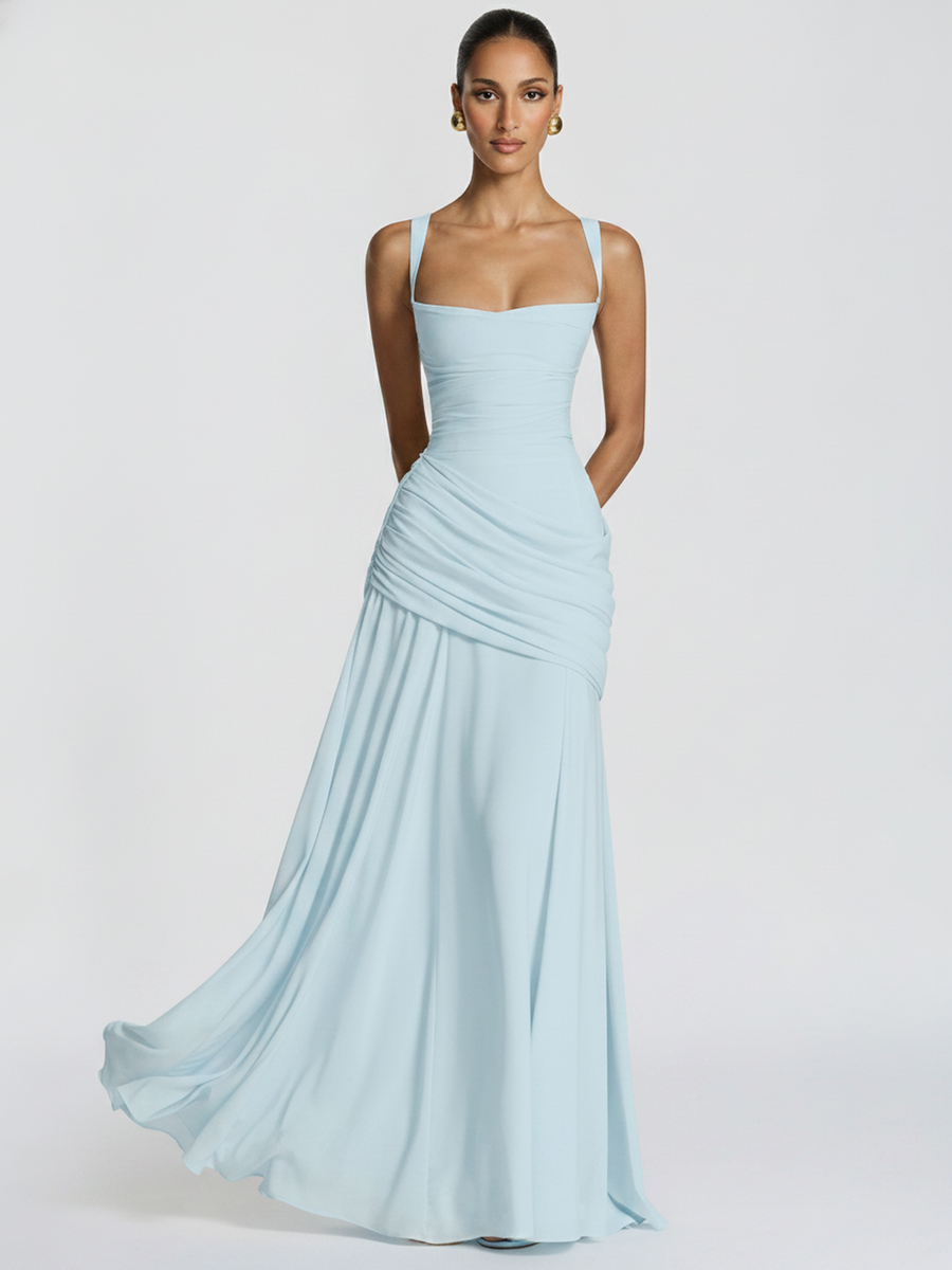 The Flared Midi in Sky blue