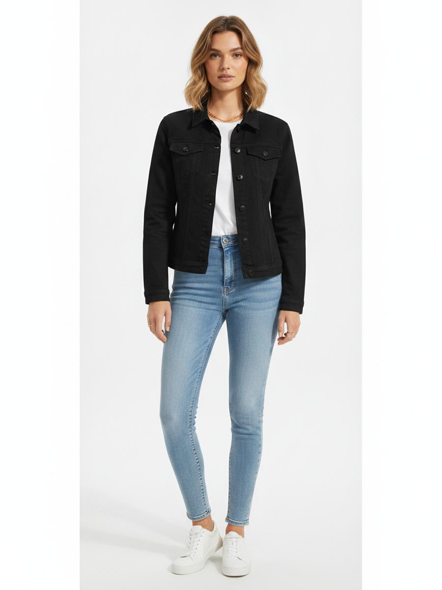 The Denim Jacket in Black